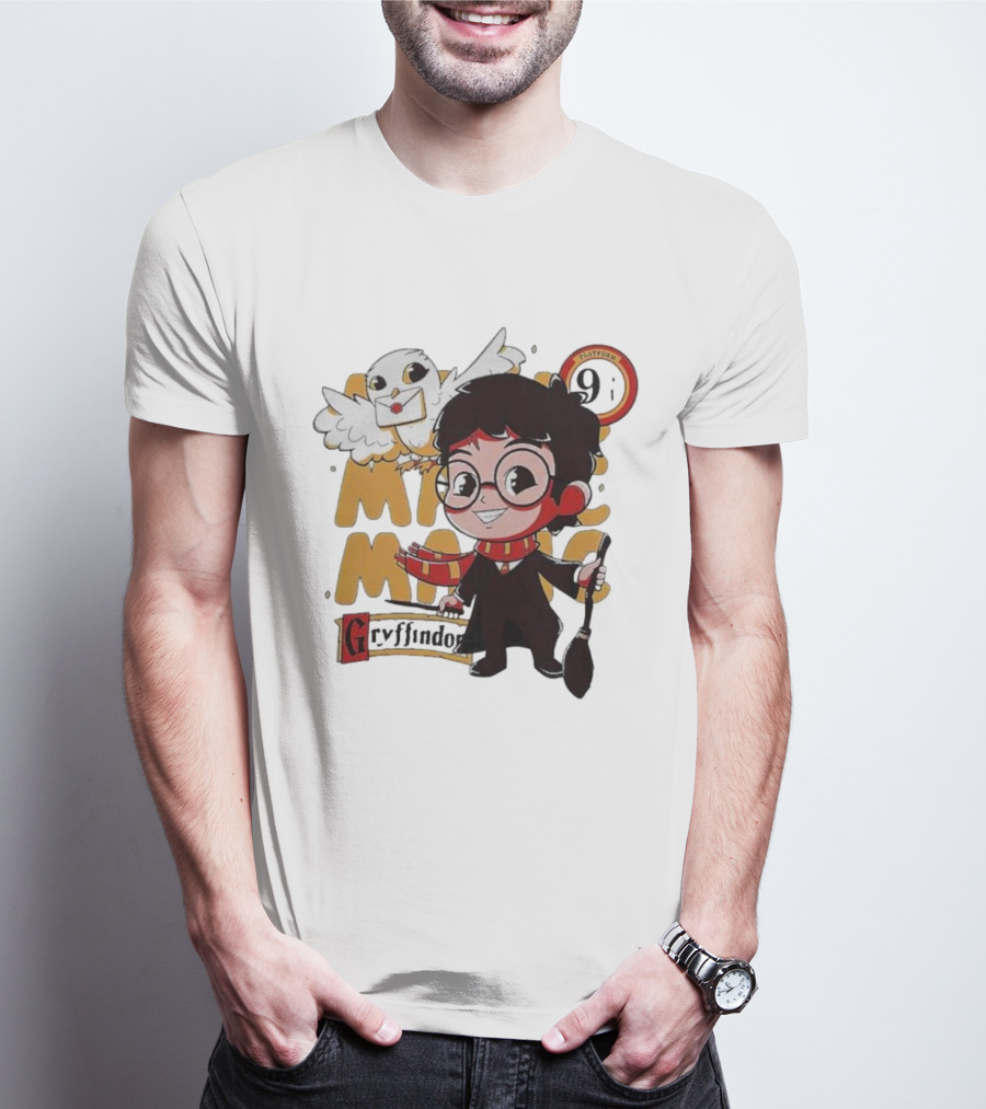 Quality Magic Boy Gryffindor Platform 9¾ Owl Wizard T-Shirt