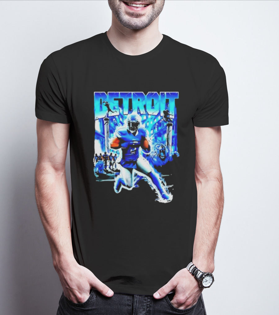 Detroit Football Lions Player Dynamic Action Official Merchandise T-Shirt