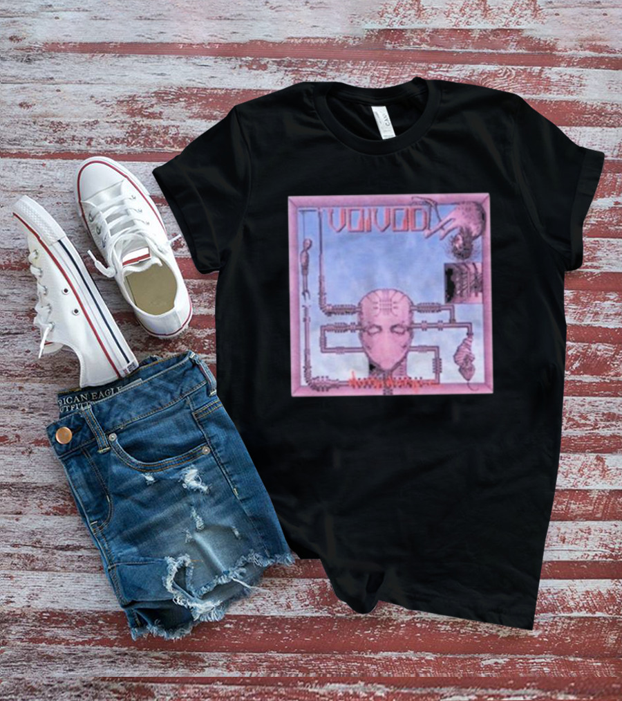 Voivod Nothingface Album Art With Cybernetic Face And Mechanical Elements T-Shirt