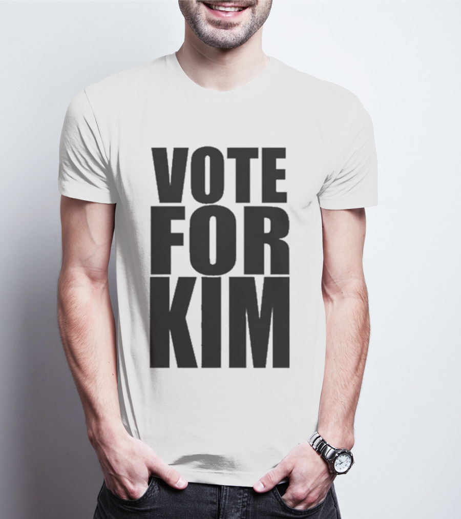 Vote For Kim Black Text T-Shirt