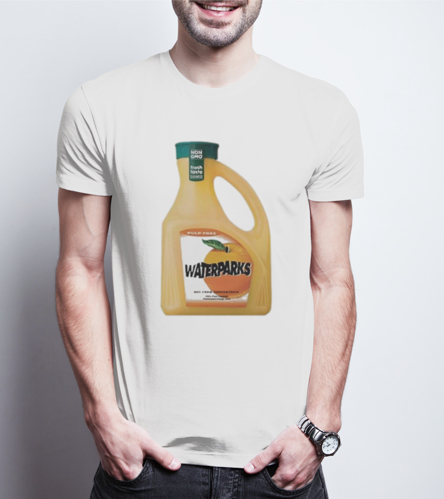 Waterparks Pulp Free Non GMO Orange Juice Fresh Taste T-Shirt