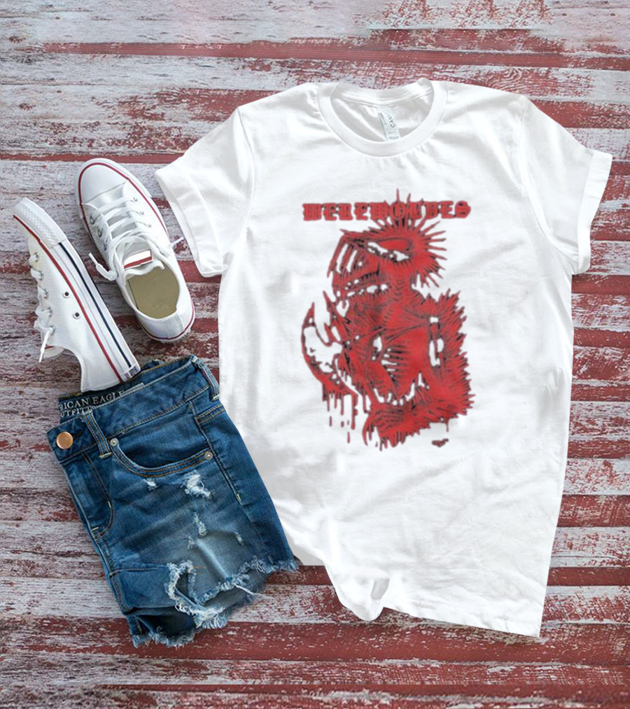 Werewolves Death Metal Red Skeleton Creature T-Shirt