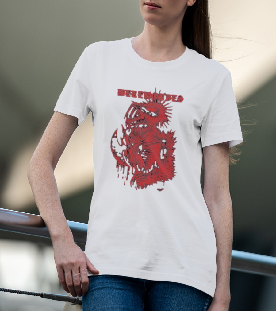 Werewolves Death Metal Red Skeleton Creature T-Shirt