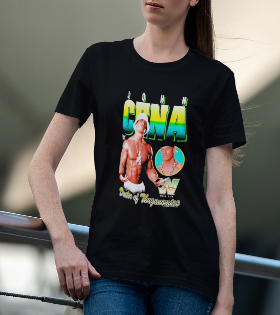 John Cena Doctor Of Thuganomics WWE Word Life Ripple Junction Navy T-Shirt