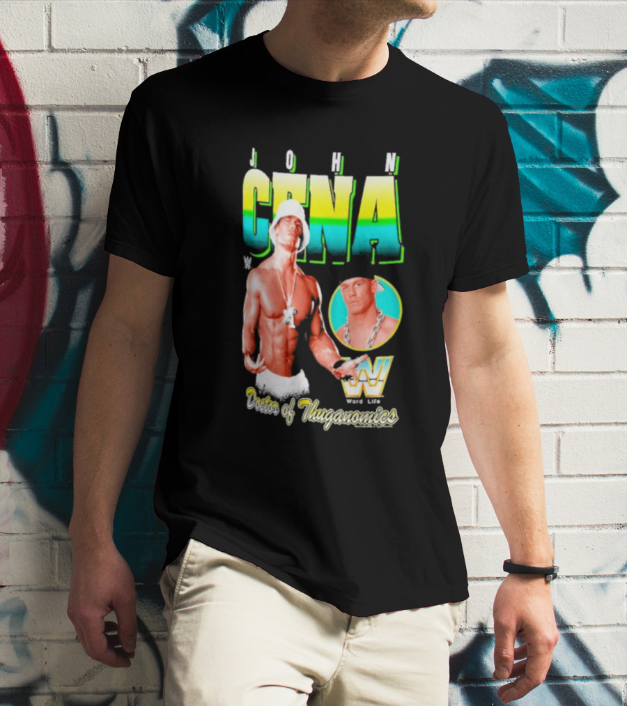 John Cena Doctor Of Thuganomics WWE Word Life Ripple Junction Navy T-Shirt
