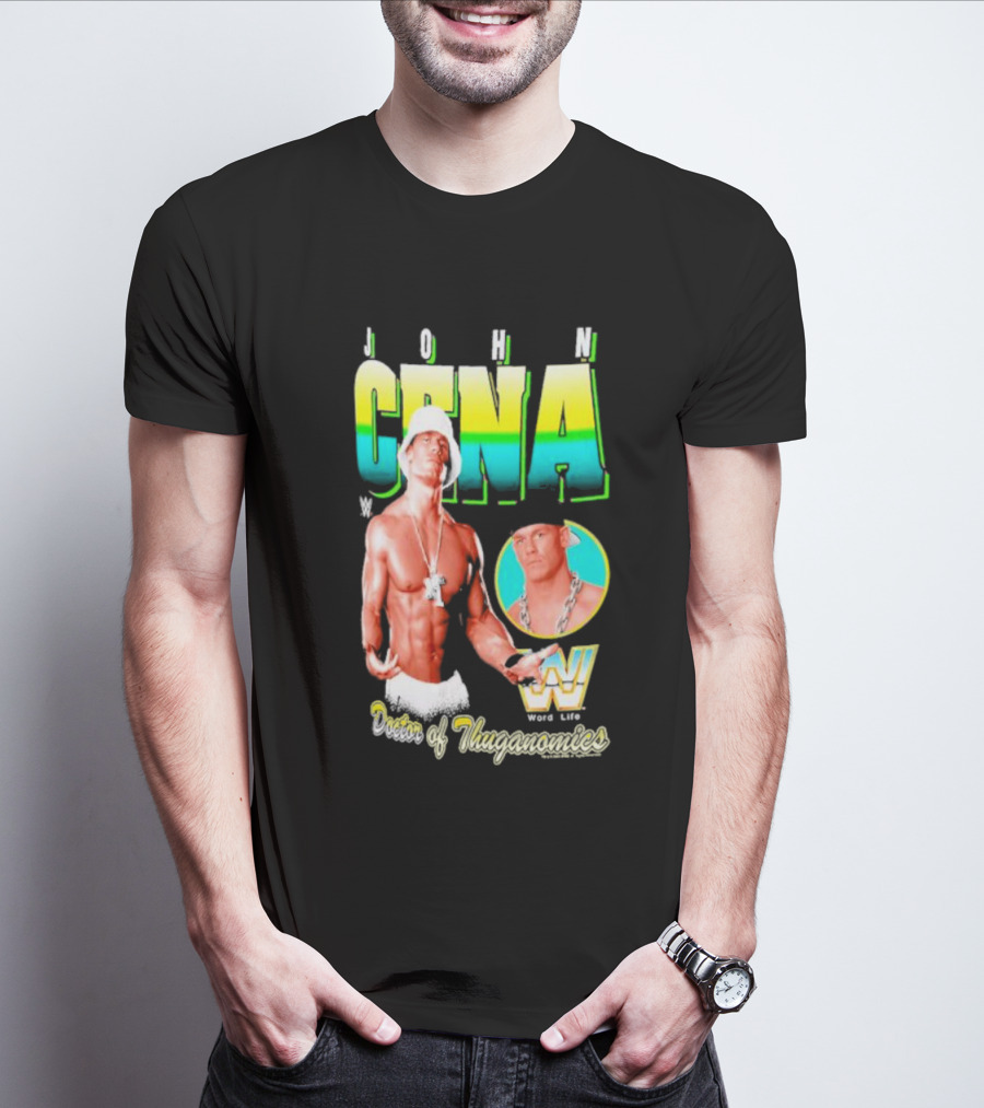 John Cena Doctor Of Thuganomics WWE Word Life Ripple Junction Navy T-Shirt