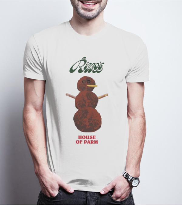 Rizzo’s Meatballman House Of Parm Snowman Meatball Sculpture T-Shirt