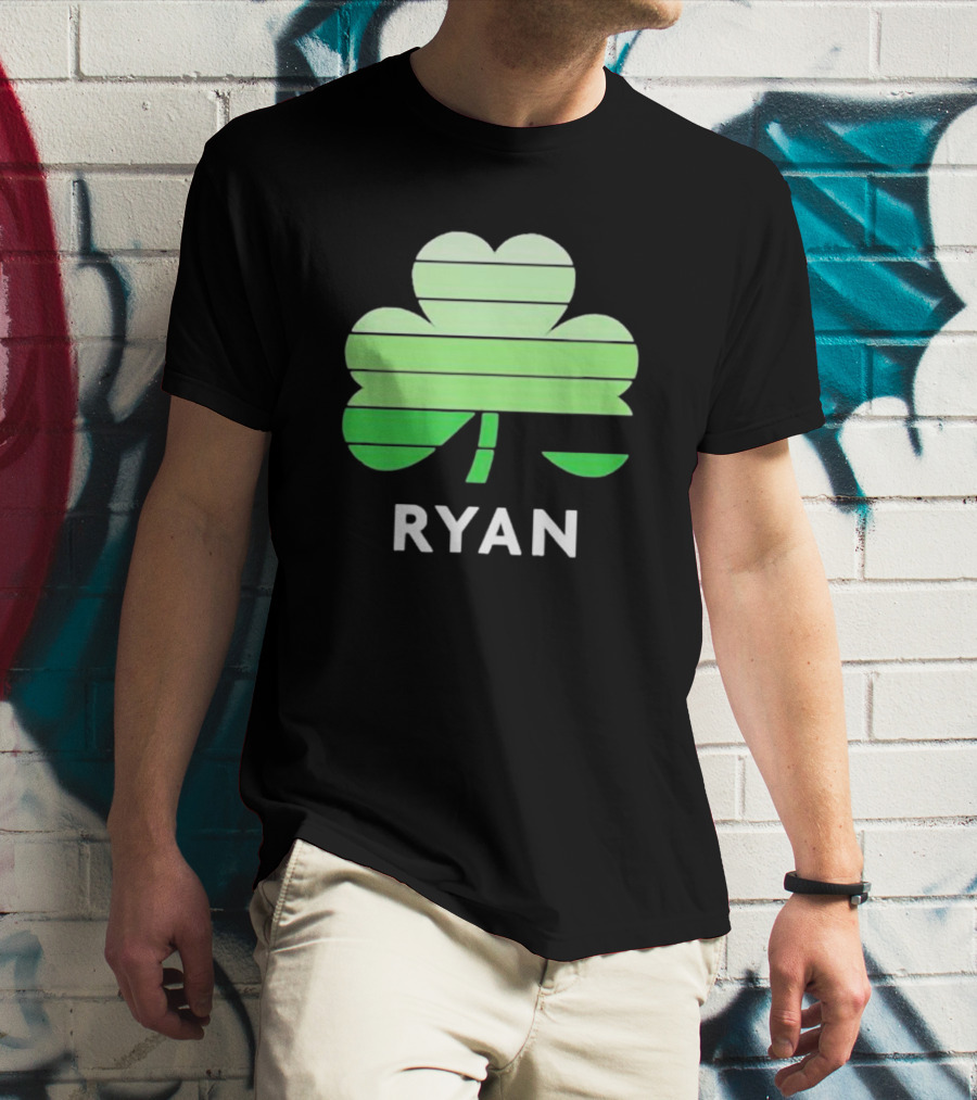 Ryan Vintage Irish Family Name With Clover T-Shirt