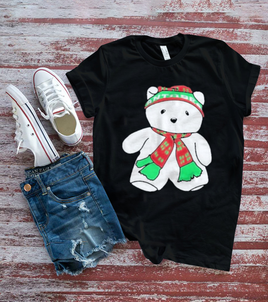 Santa Bear Minnesota Christmas Scarf And Hat Bundle T-Shirt