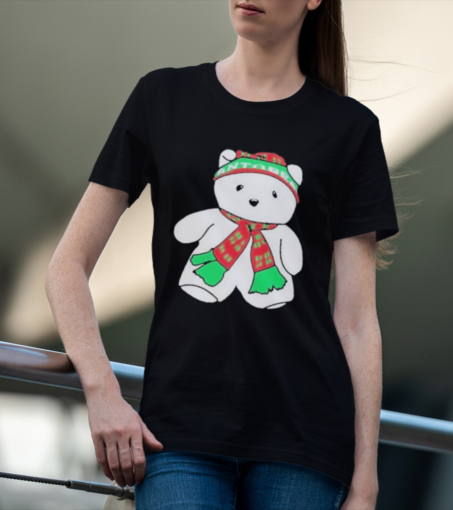 Santa Bear Minnesota Christmas Scarf And Hat Bundle T-Shirt