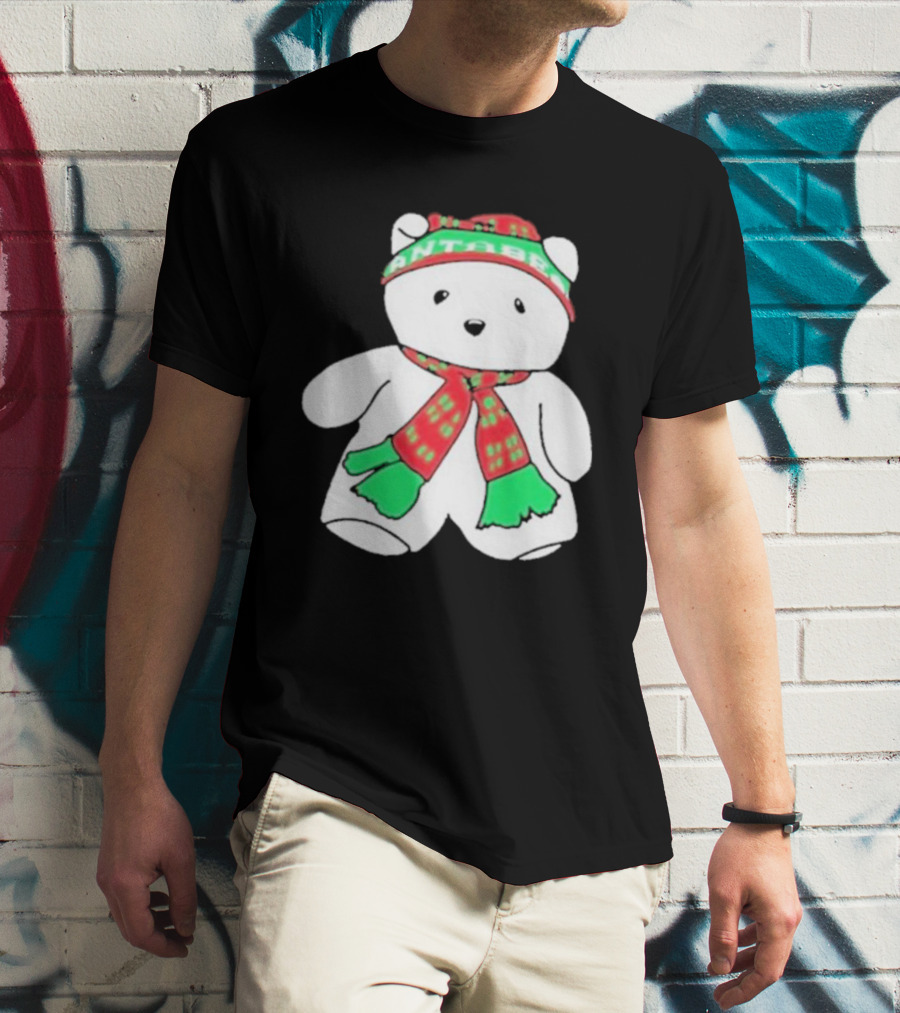 Santa Bear Minnesota Christmas Scarf And Hat Bundle T-Shirt