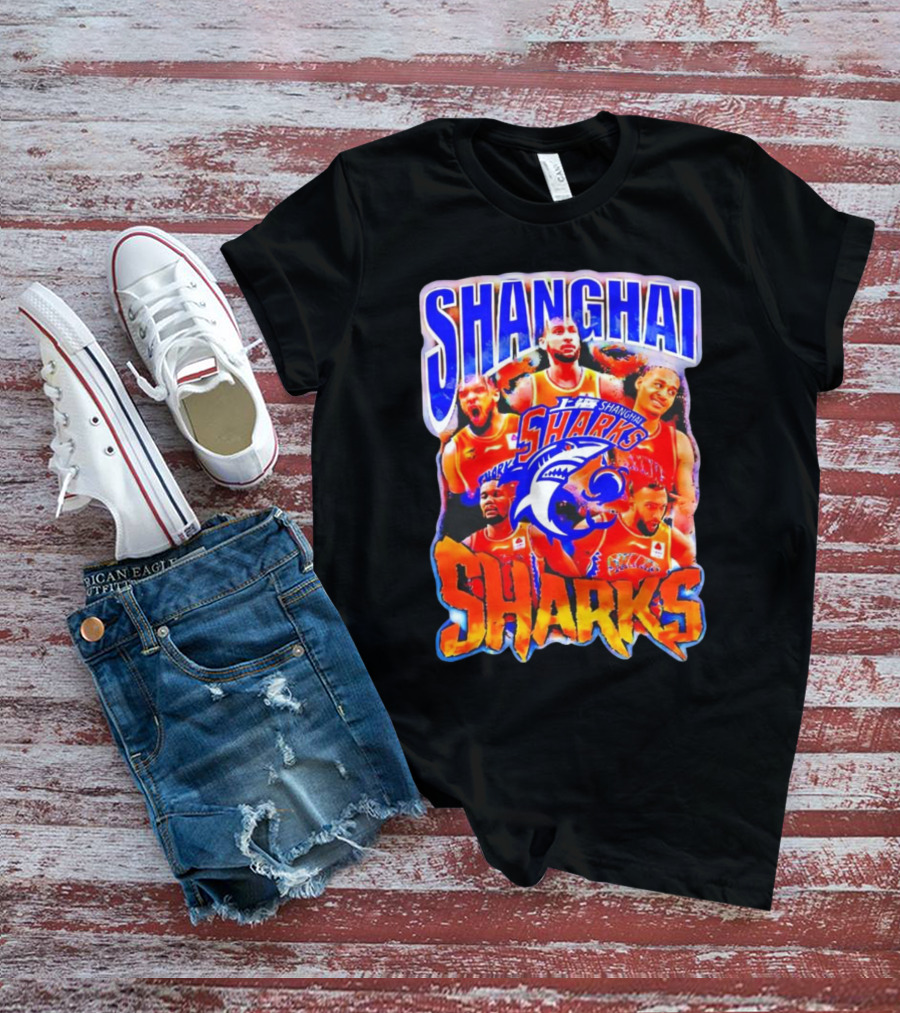 Shanghai Sharks Basketball Team Players Collage T-Shirt