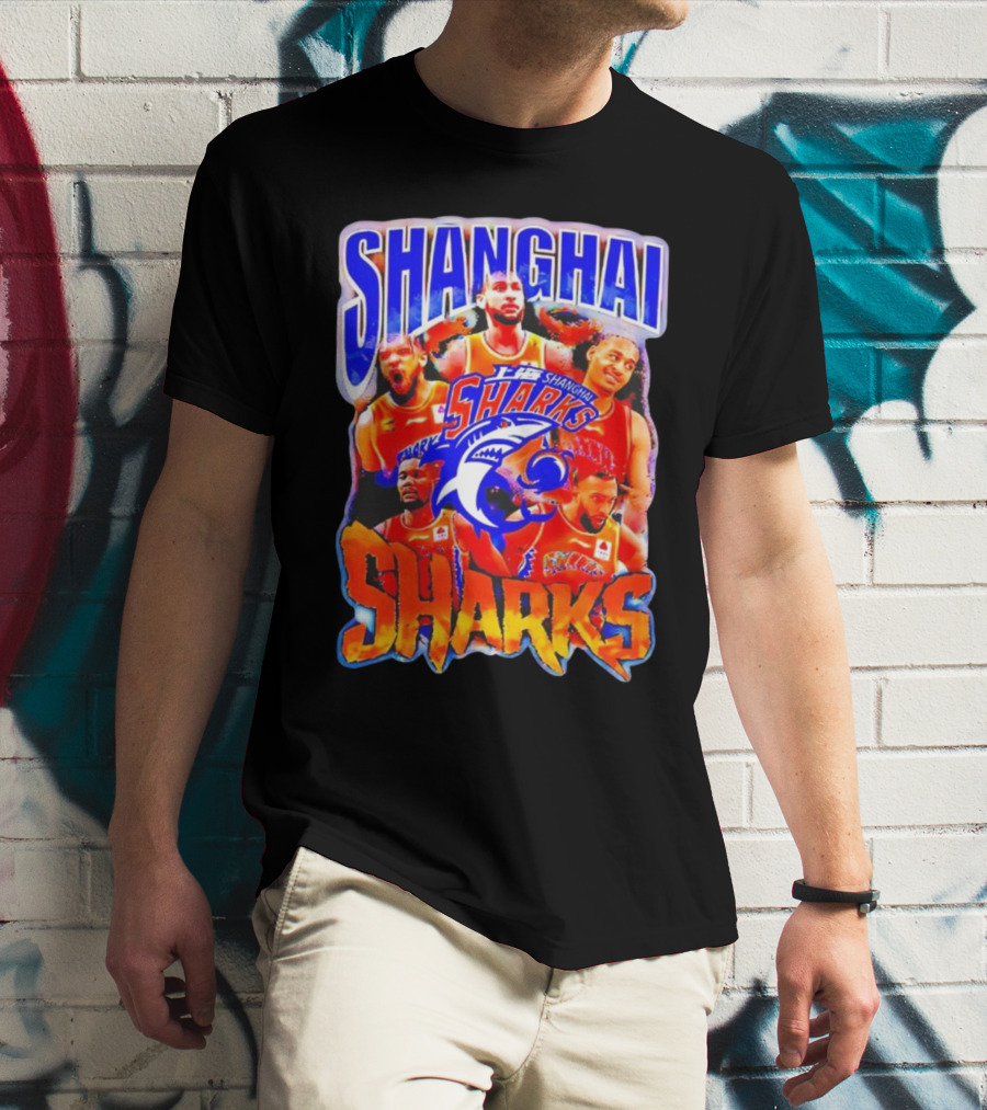 Shanghai Sharks Basketball Team Players Collage T-Shirt