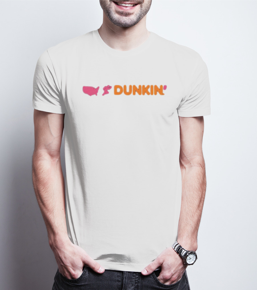Dunkin' Sip Sip Hooray USA Map And Running Figure T-Shirt