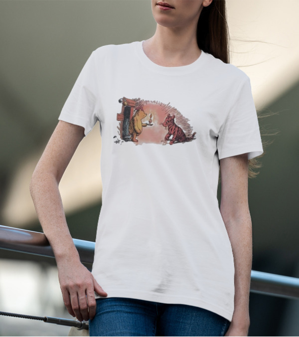 Tigger Conversation With Bear And Candle Public Domain T-Shirt