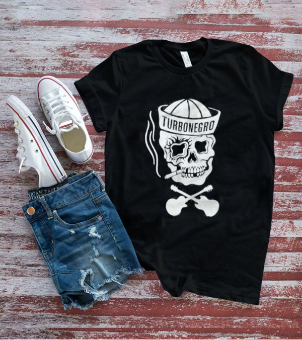 Turbonegro Sailor Skull Smoking With Crossed Guitars T-Shirt