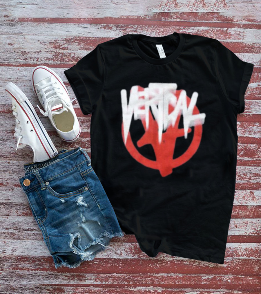 Verticalgoods Kaos Vertical Symbol In Red And White T-Shirt