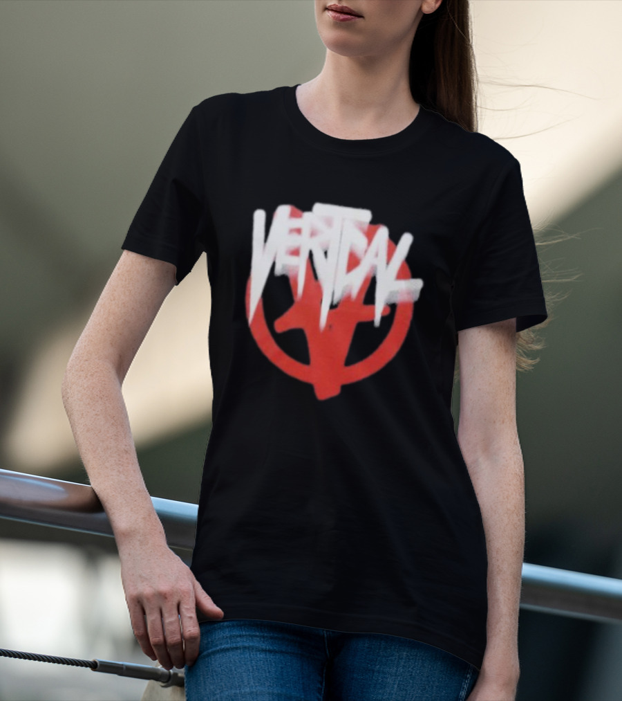 Verticalgoods Kaos Vertical Symbol In Red And White T-Shirt