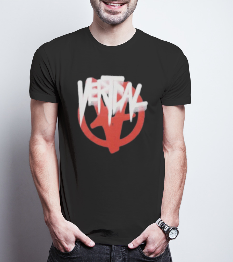 Verticalgoods Kaos Vertical Symbol In Red And White T-Shirt