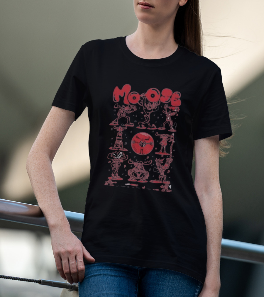 Moose Many Montys Red Characters And Circle T-Shirt