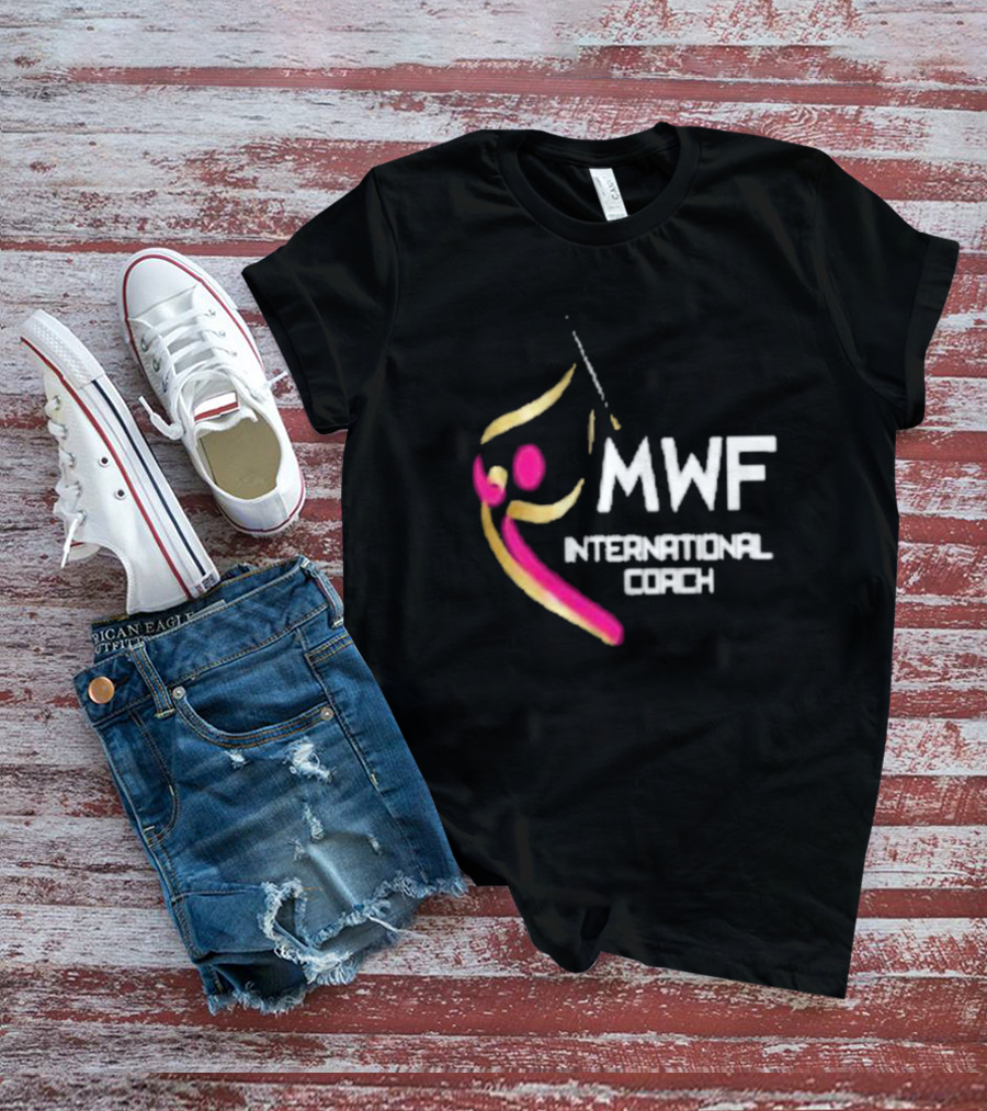 MWF International Coach Logo With Colorful Athletic Figure T-Shirt