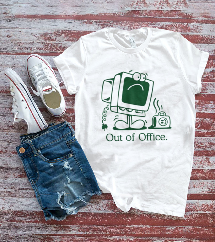 Out Of Office Sad Computer Icon With Coffee Cup T-Shirt