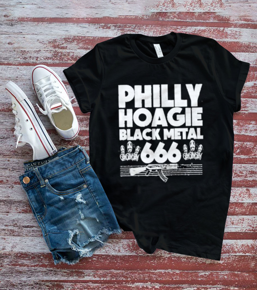 PHILLY HOAGIE BLACK METAL 666 GAN GAN GAN AK-47 T-Shirt