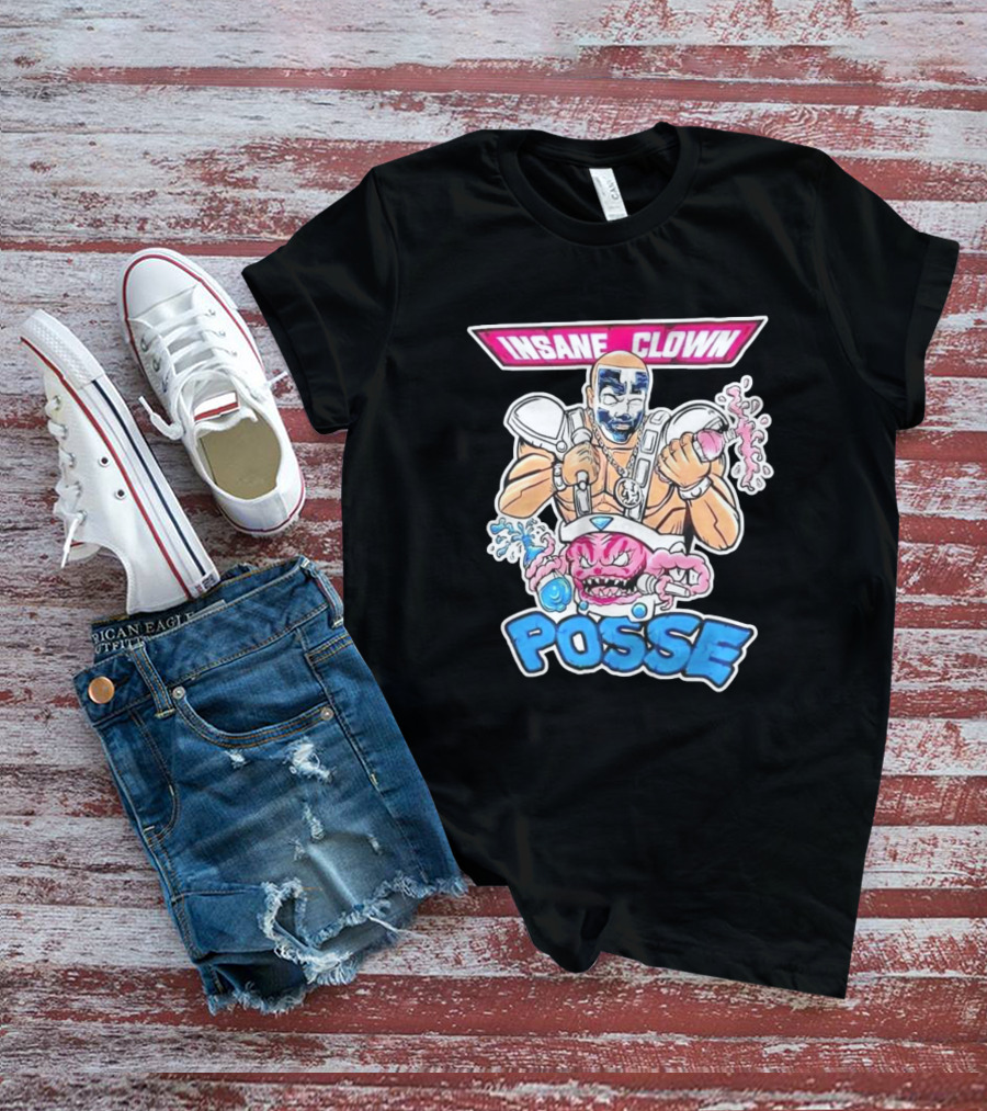 Insane Clown Posse Warrior With Pink Monster And Chainsaw T-Shirt