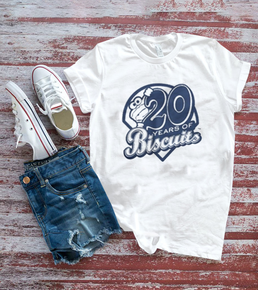 20 Years Of Biscuits Baseball Theme T-Shirt