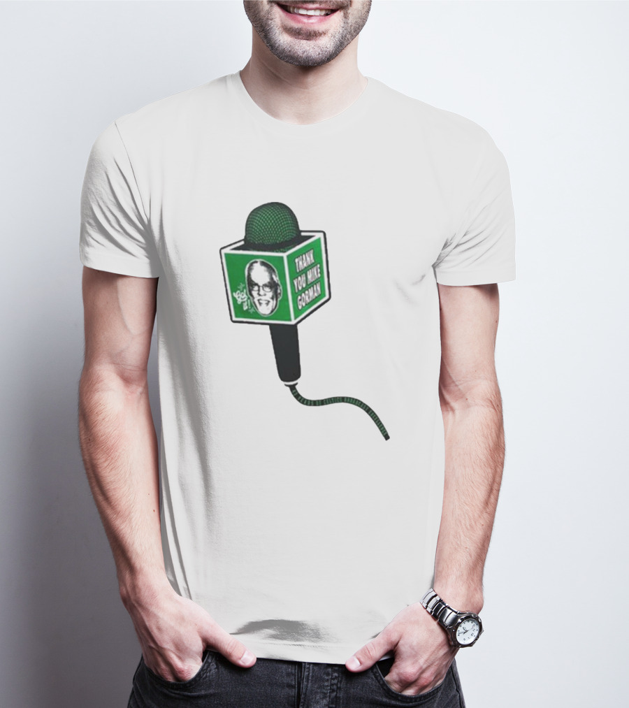 Celtics Thank You Mike Gorman Microphone T-Shirt