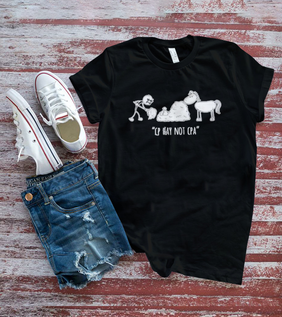 Docktok CP Hay Not CPA With Cartoon Horse And Stick Figure T-Shirt