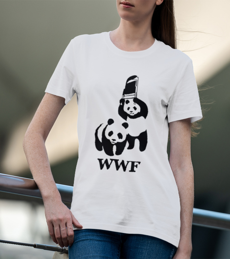 WWF Panda Fight Chair Wrestling T-Shirt