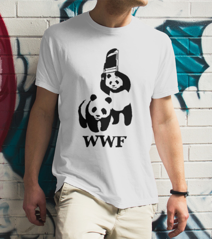 WWF Panda Fight Chair Wrestling T-Shirt