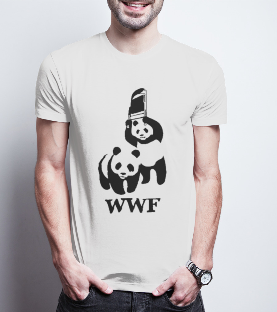 WWF Panda Fight Chair Wrestling T-Shirt