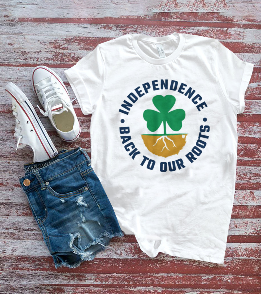 Independence Shamrock Emblem Back To Our Roots T-Shirt