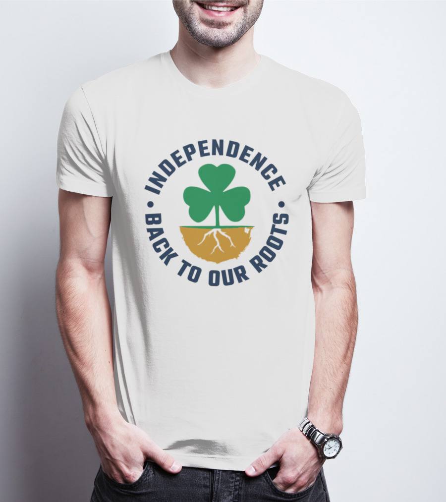 Independence Shamrock Emblem Back To Our Roots T-Shirt
