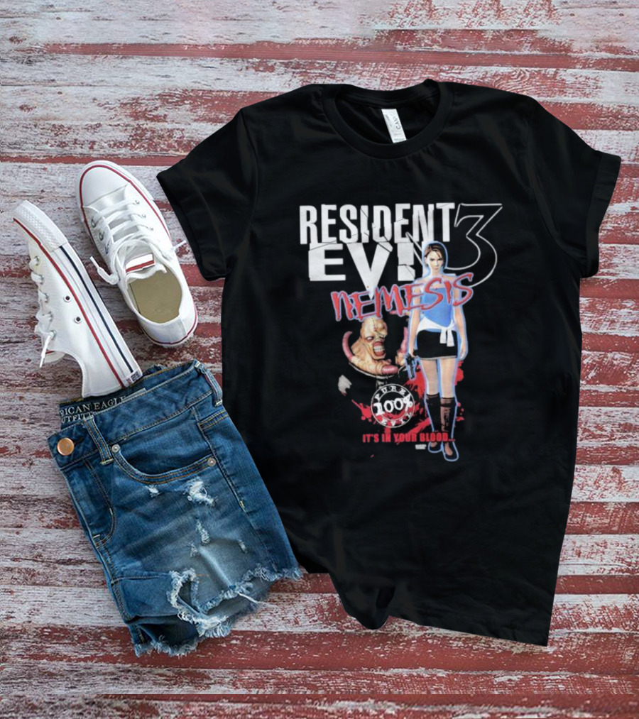 Resident Evil 3 Nemesis Pure 100% Evil It’s In Your Blood T-Shirt