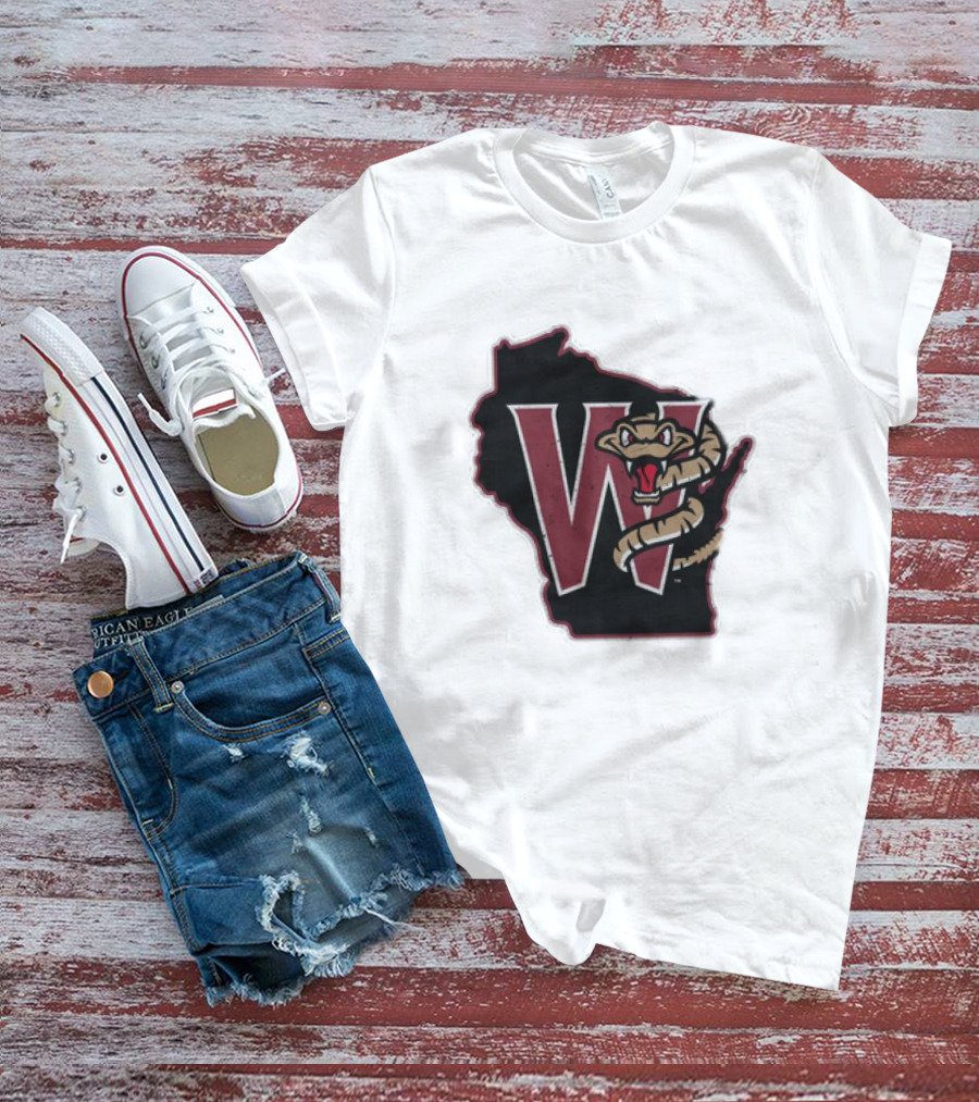 Black Timber Rattlers Wisconsin W Snake T-Shirt