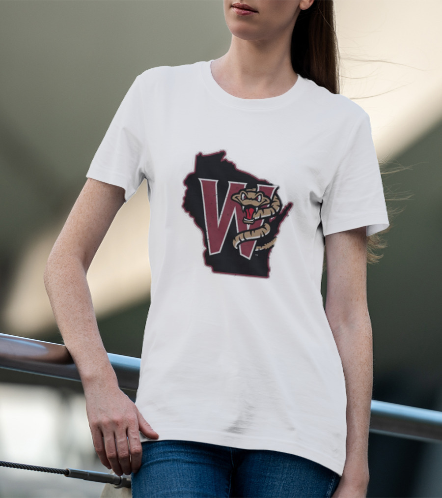 Black Timber Rattlers Wisconsin W Snake T-Shirt