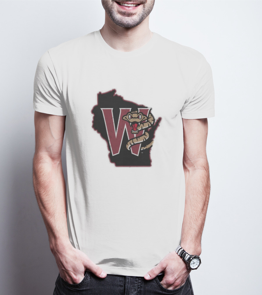 Black Timber Rattlers Wisconsin W Snake T-Shirt