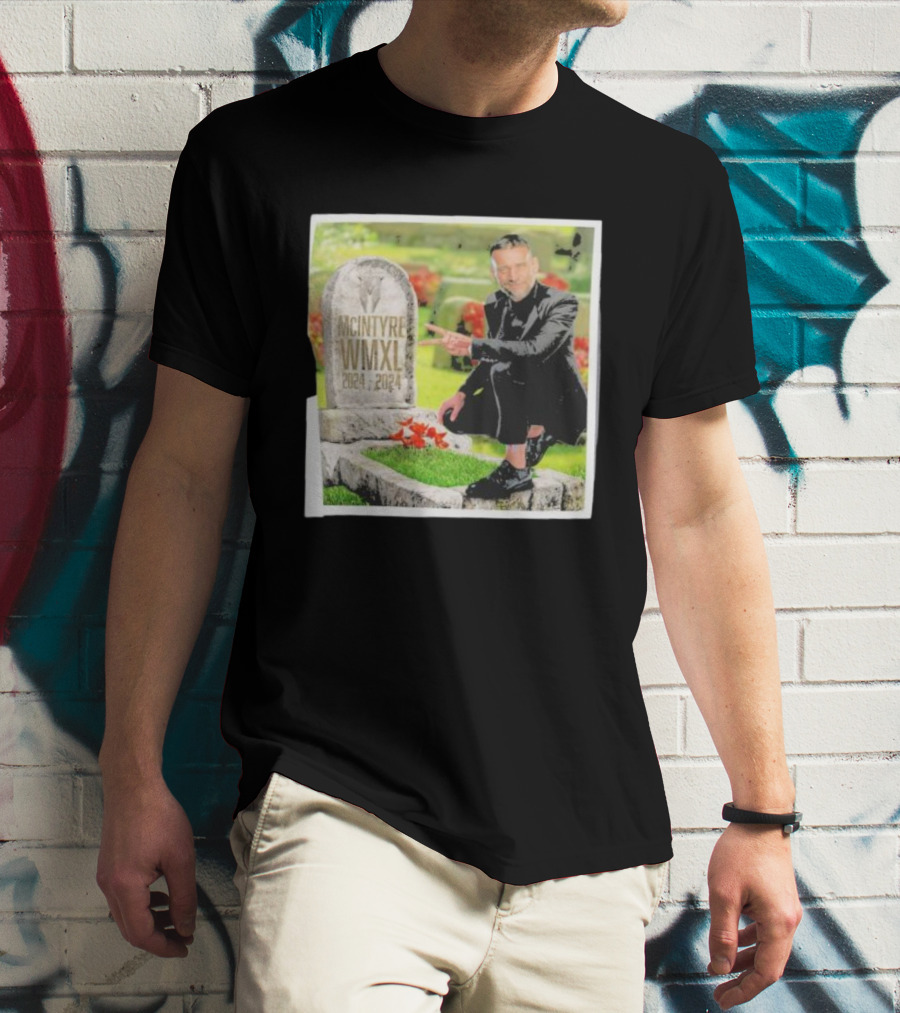 CM Punk Pointing At McIntyre WMXL Tombstone T-Shirt