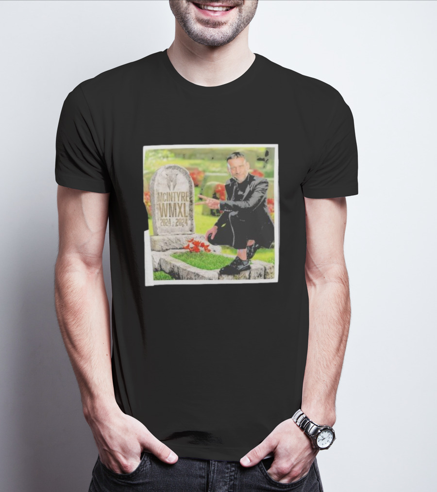CM Punk Pointing At McIntyre WMXL Tombstone T-Shirt