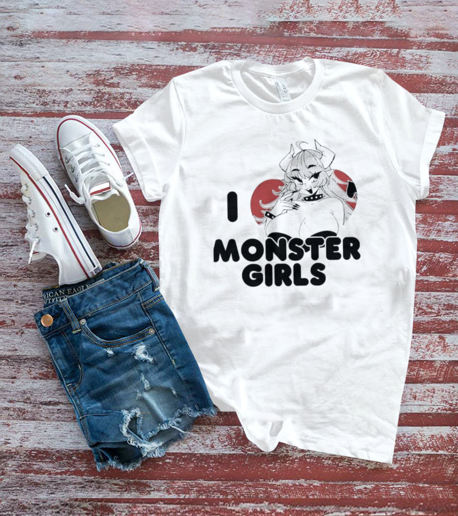 I Love Monster Girls Anime Aesthetic Horned Character T-Shirt