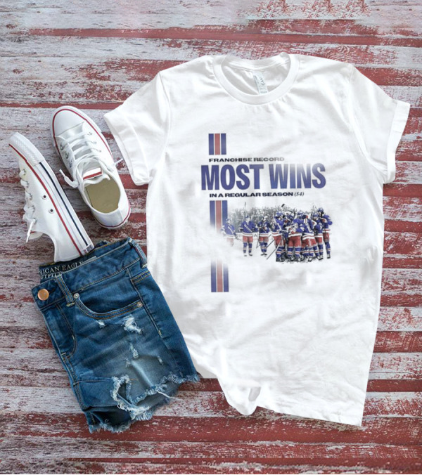 Franchise Record Most Wins In A Regular Season (54) New York Rangers T-Shirt