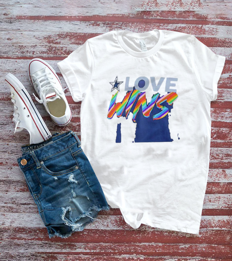Dallas Cowboys Pride Love Wins Rainbow Star T-Shirt