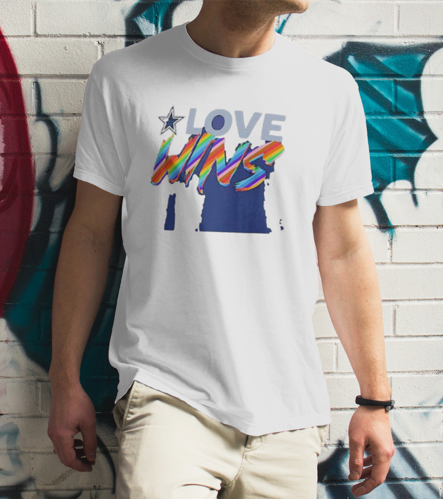 Dallas Cowboys Pride Love Wins Rainbow Star T-Shirt