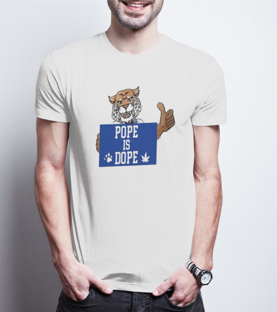 Pope Is Dope Kentucky Wildcat Thumbs Up Paw Leaf T-Shirt