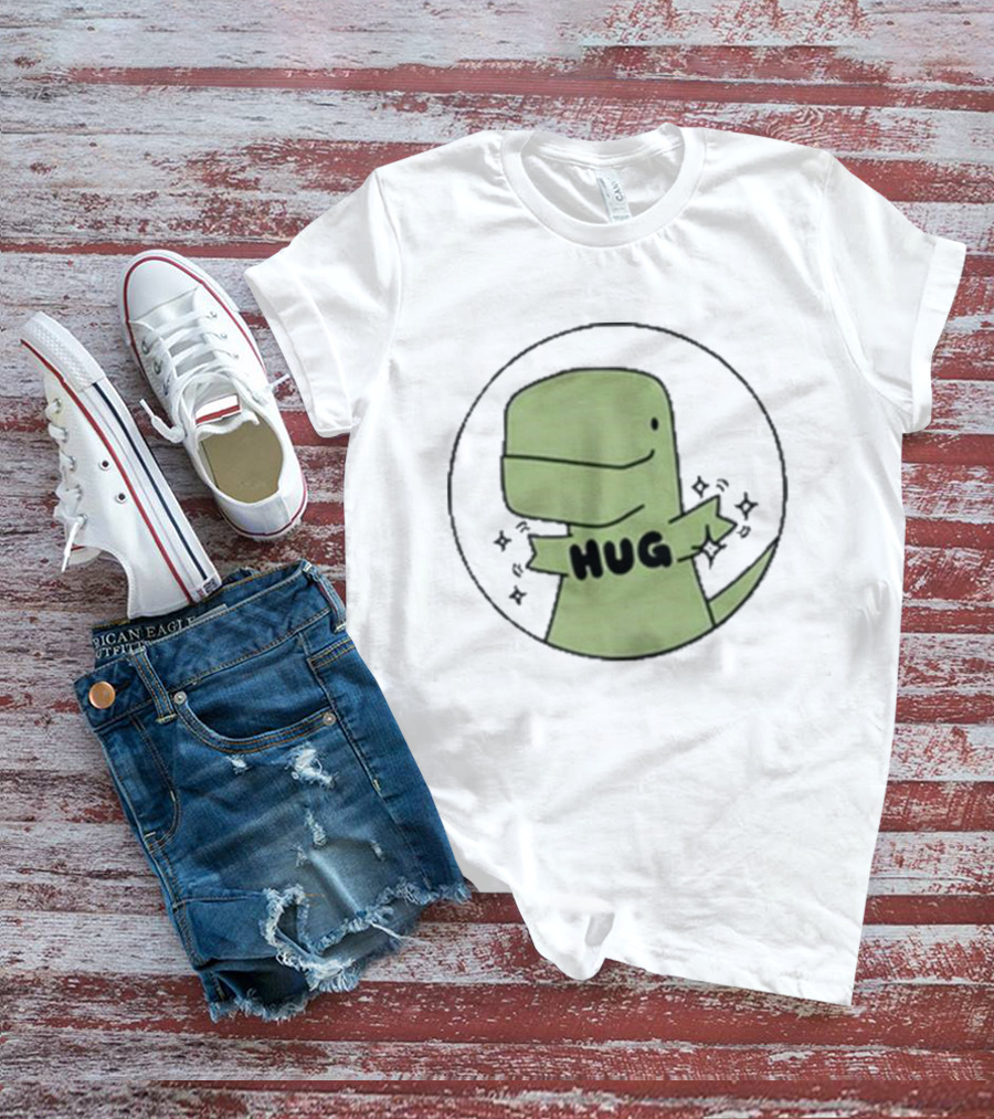 Timmy Dinosaur Hug Cute Embrace T-Shirt