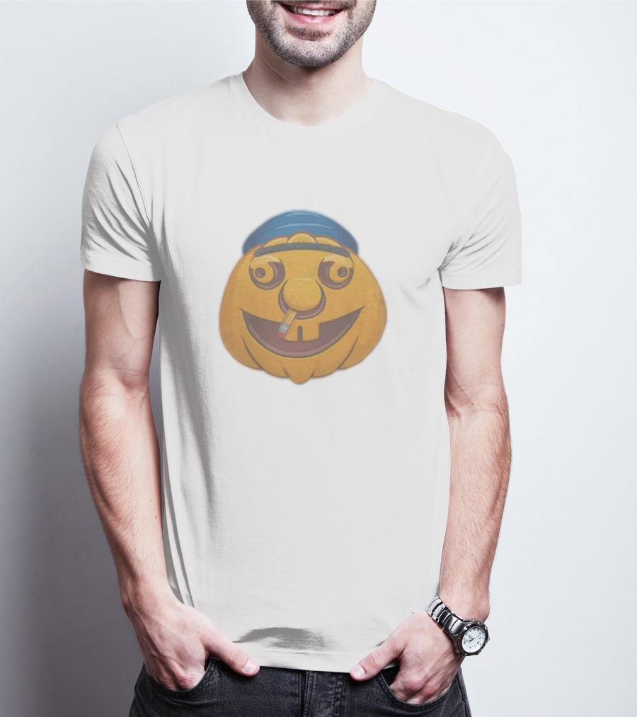 SML Pumpkin With Blue Hat And Pencil T-Shirt