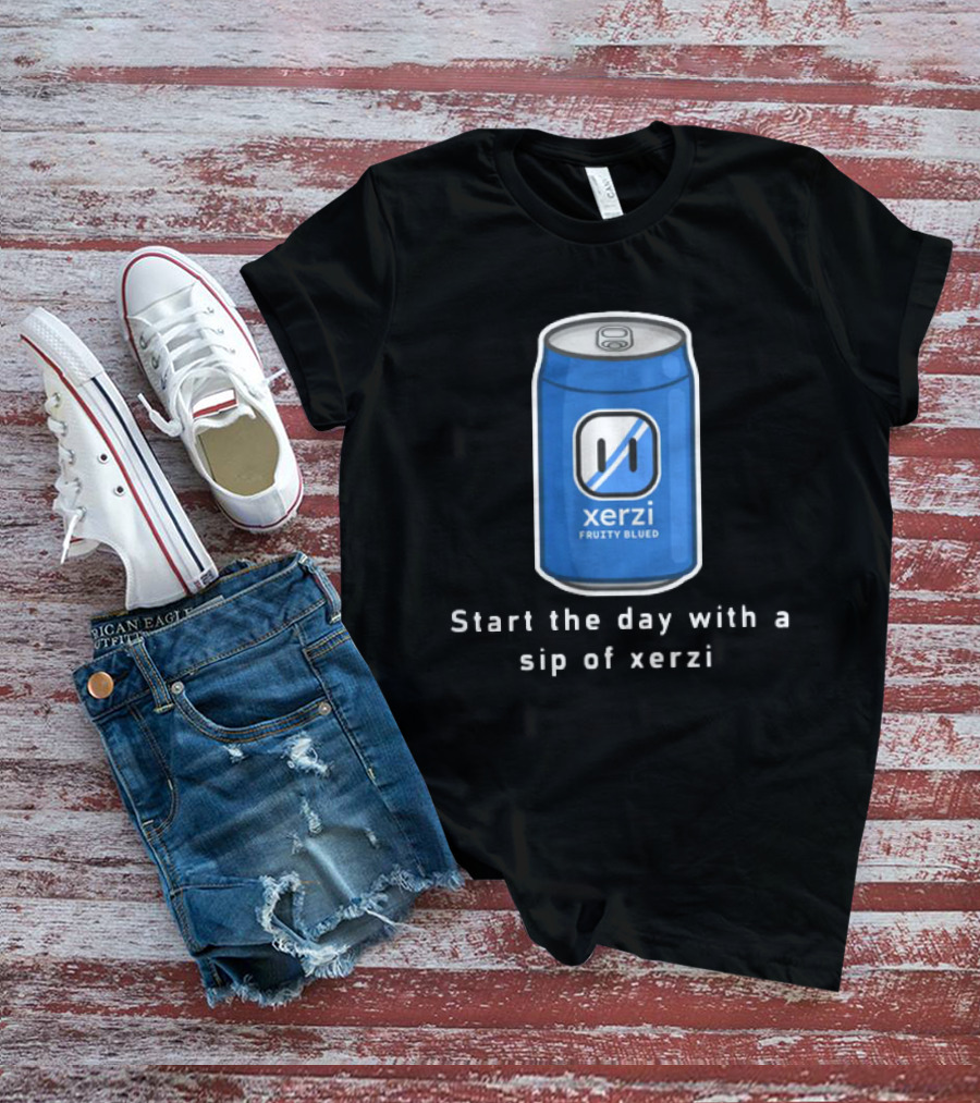 Start The Day With Xerilive Xerzi Fruity Blue Sip T-Shirt